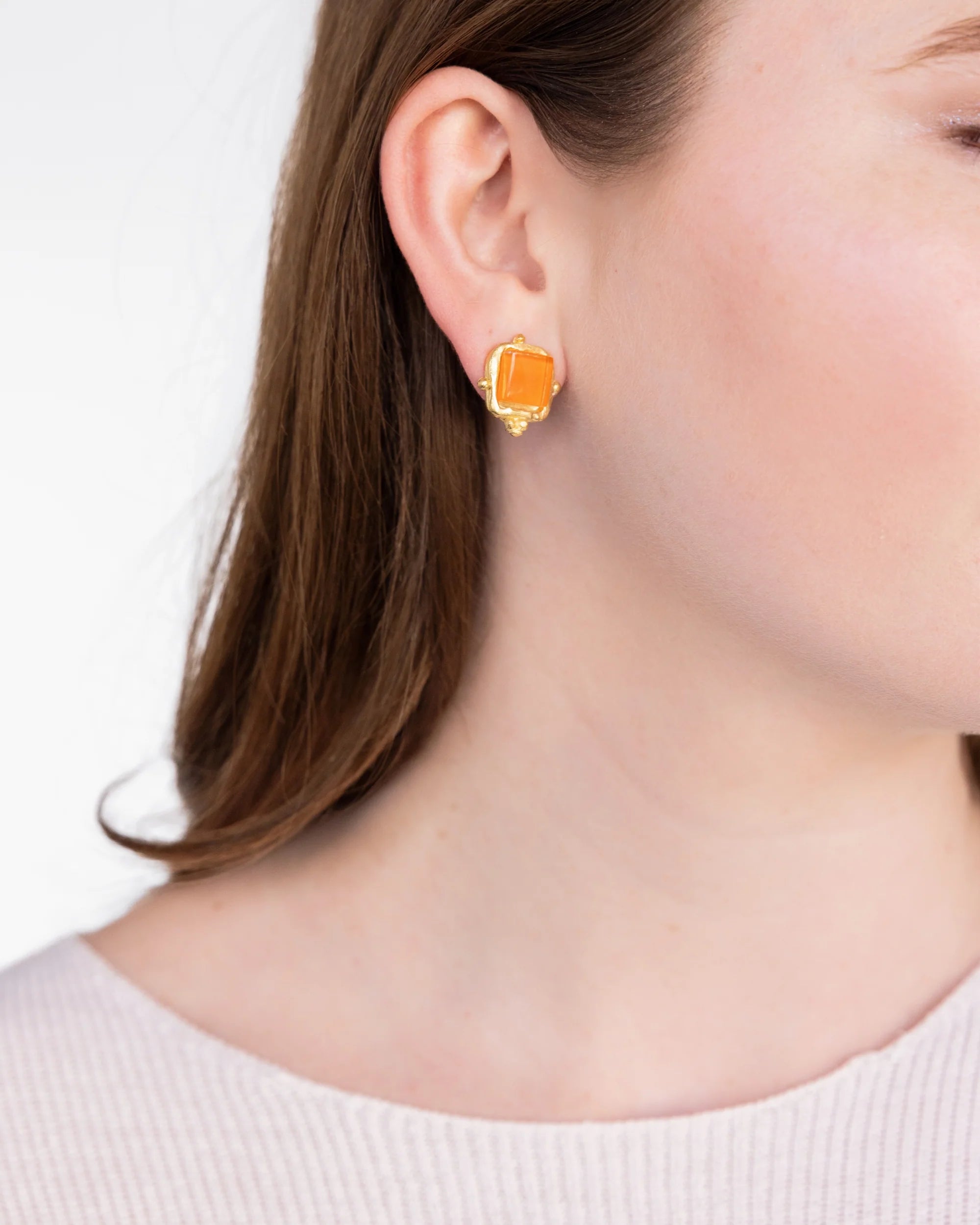 Charlotte Studs in Tangerine