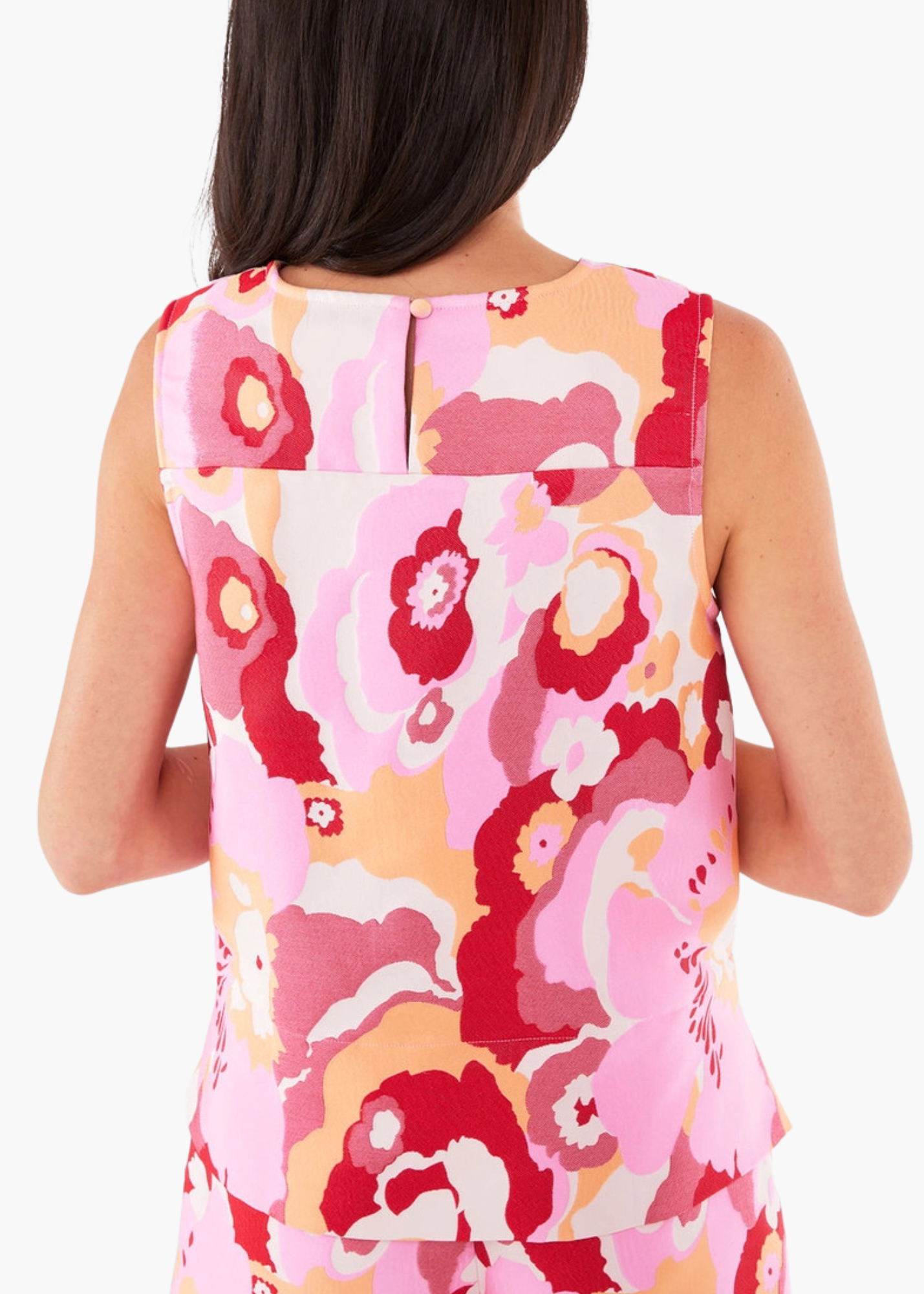 Zoe Top in Pink Retro Jacquard
