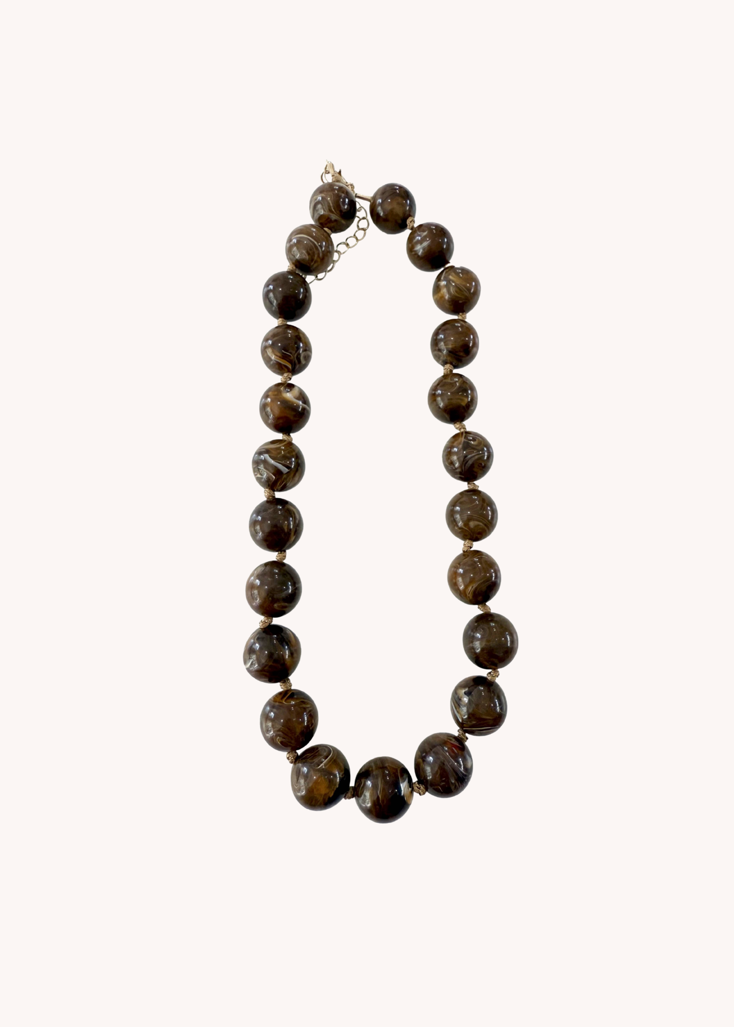Mabry Chunky Beaded Necklace in Brown