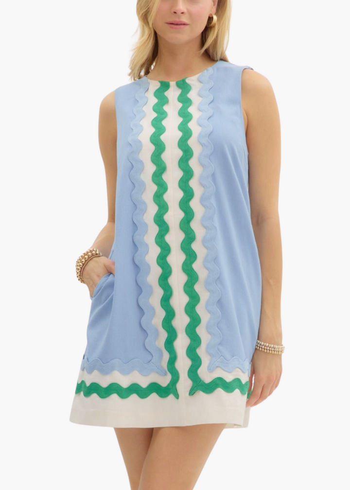 Savannah Mini Dress in Blue