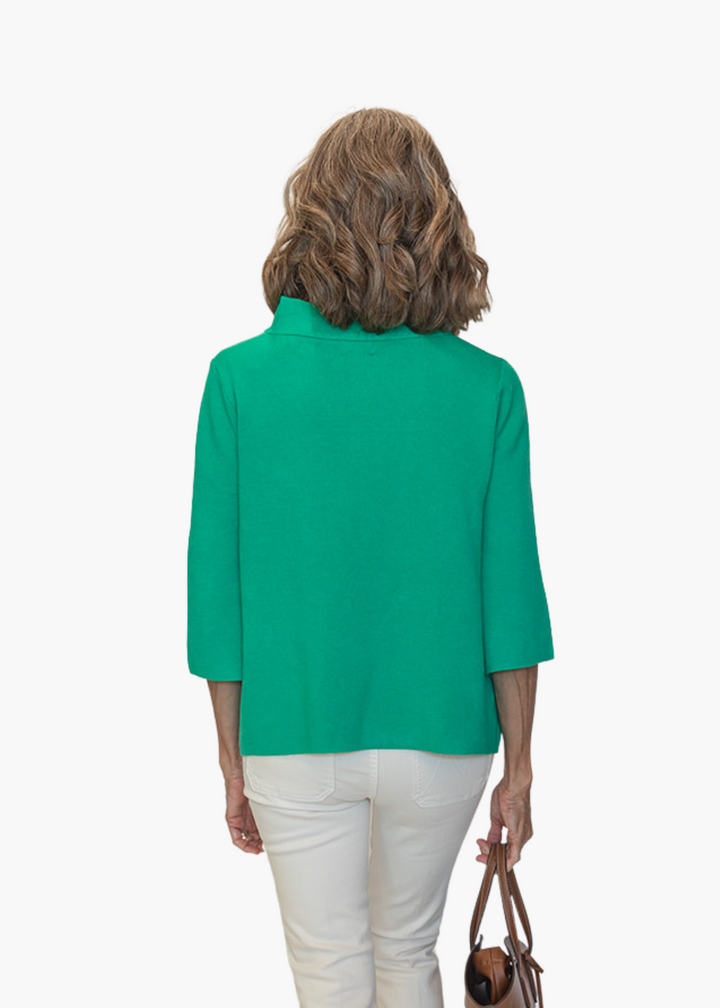 Mock Neck Pullover in Green