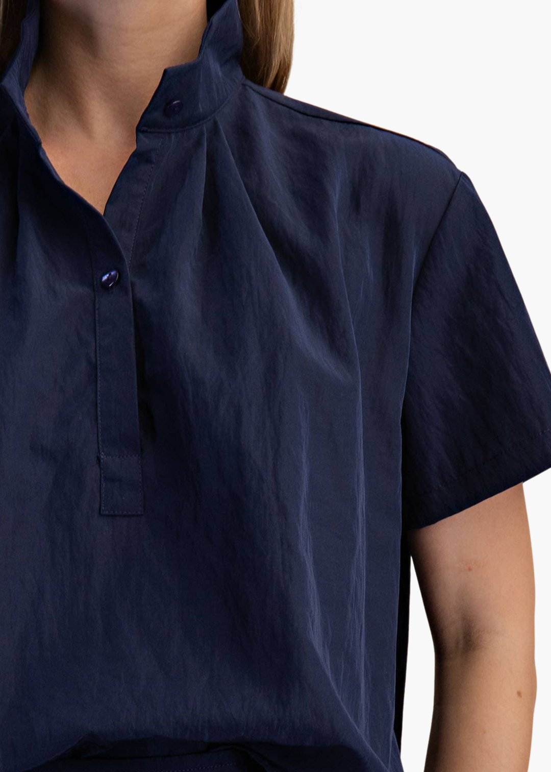 Chloe Lightweight Cotton Top in Navy