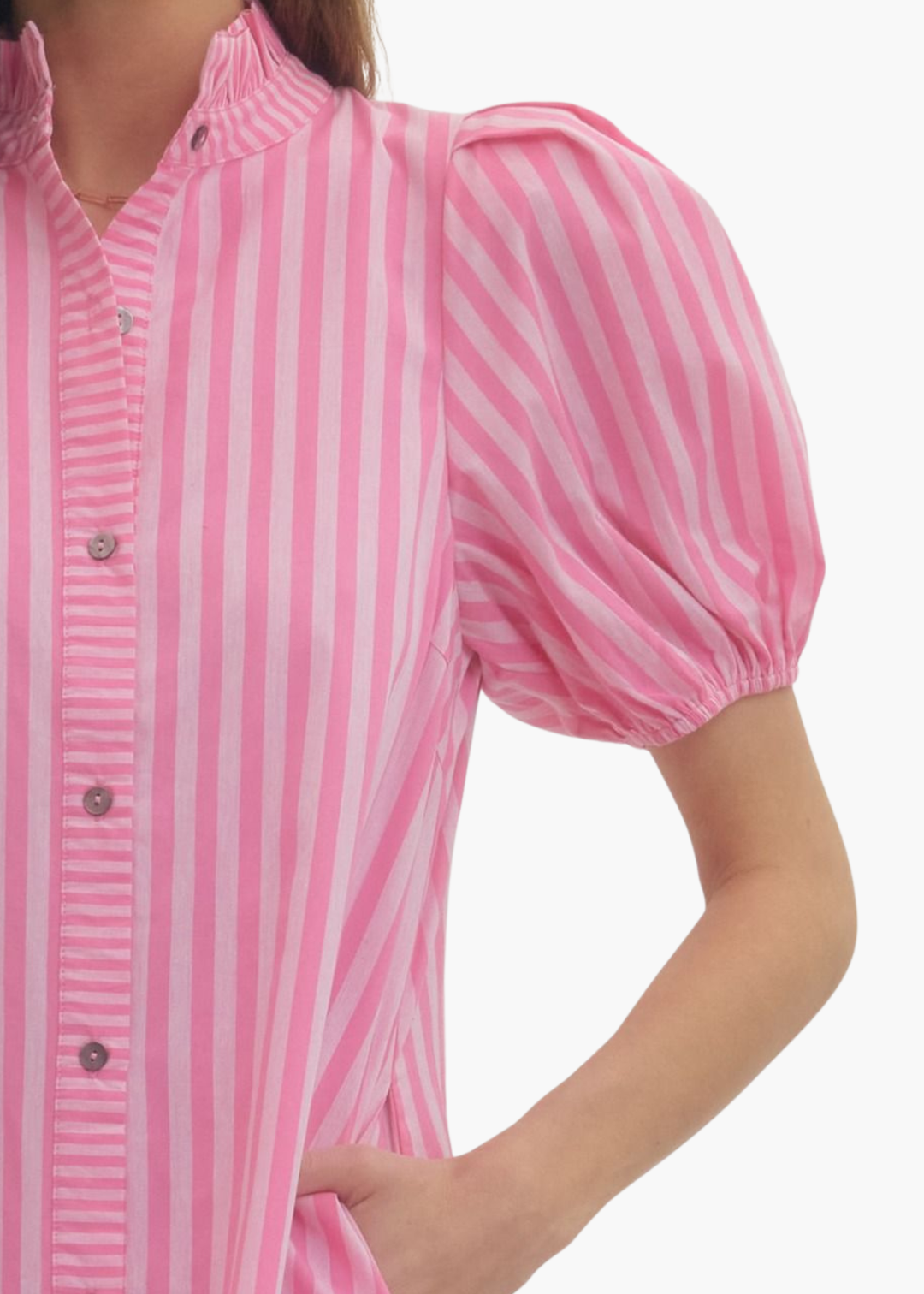 Madison Cotton Midi Dress in Pink