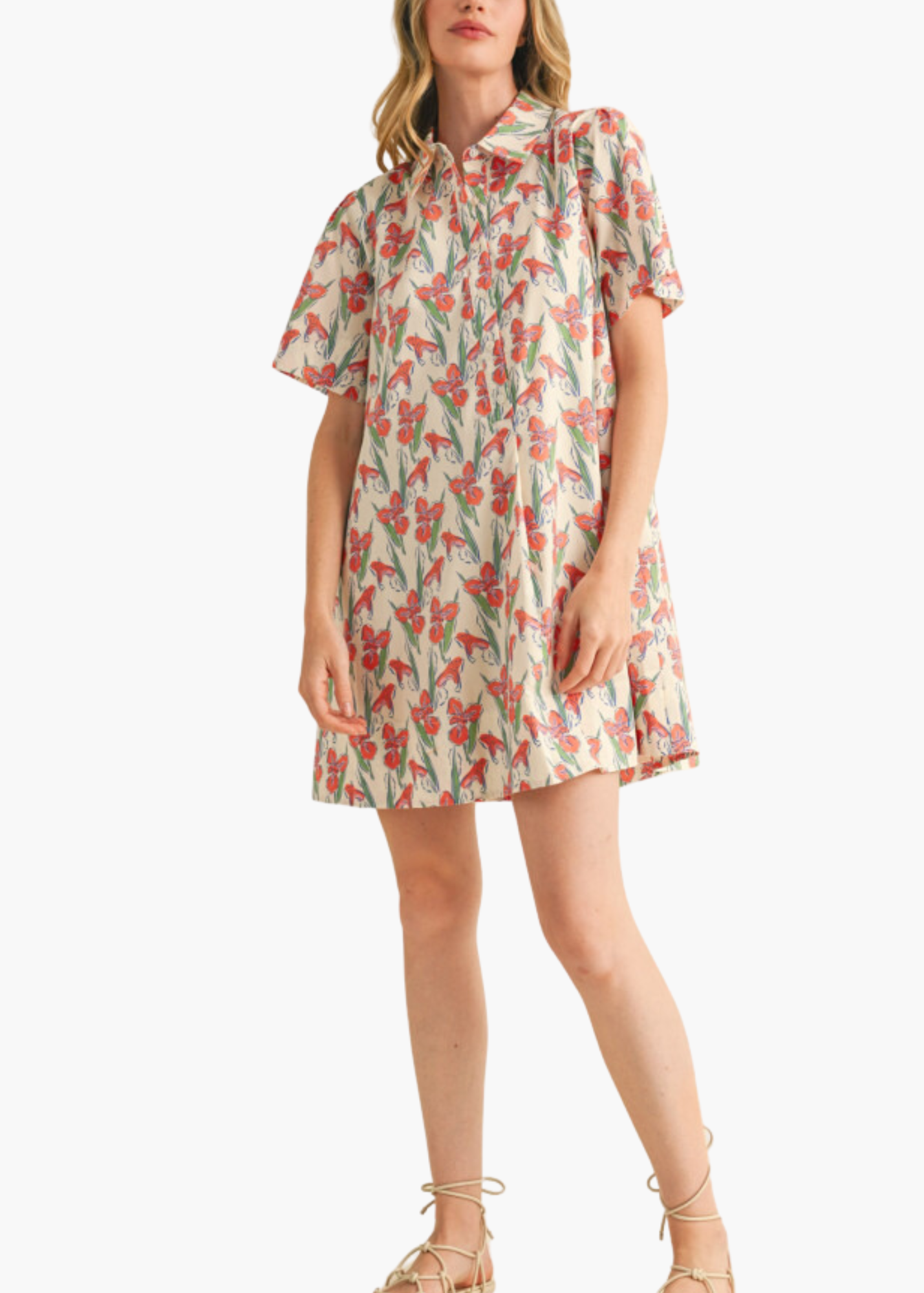 Kinsey Mini Dress in Orange Floral