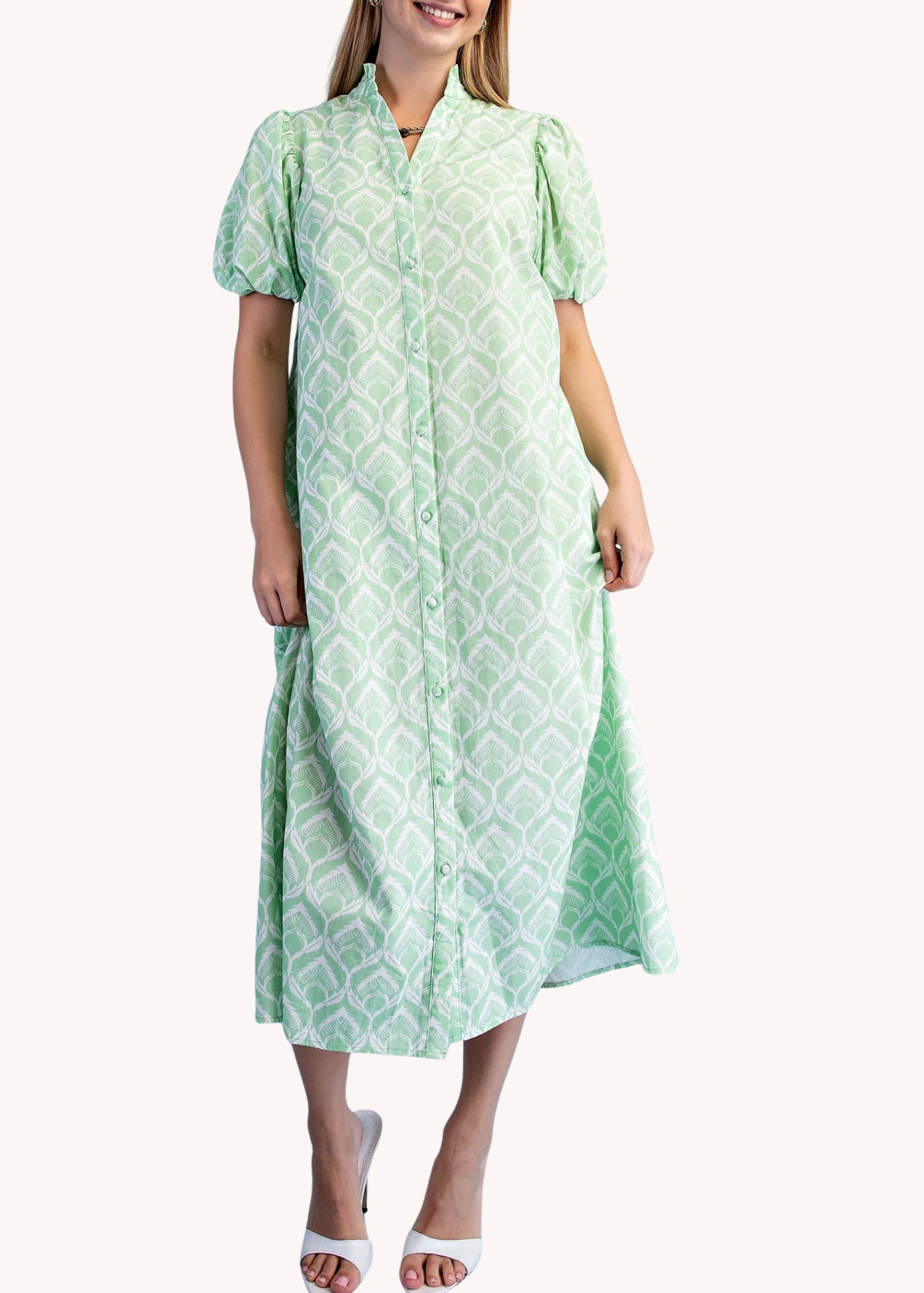 Lawson Midi Dress in Light Green