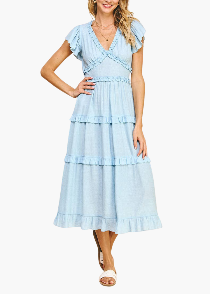 Laurel Midi Dress in Sky
