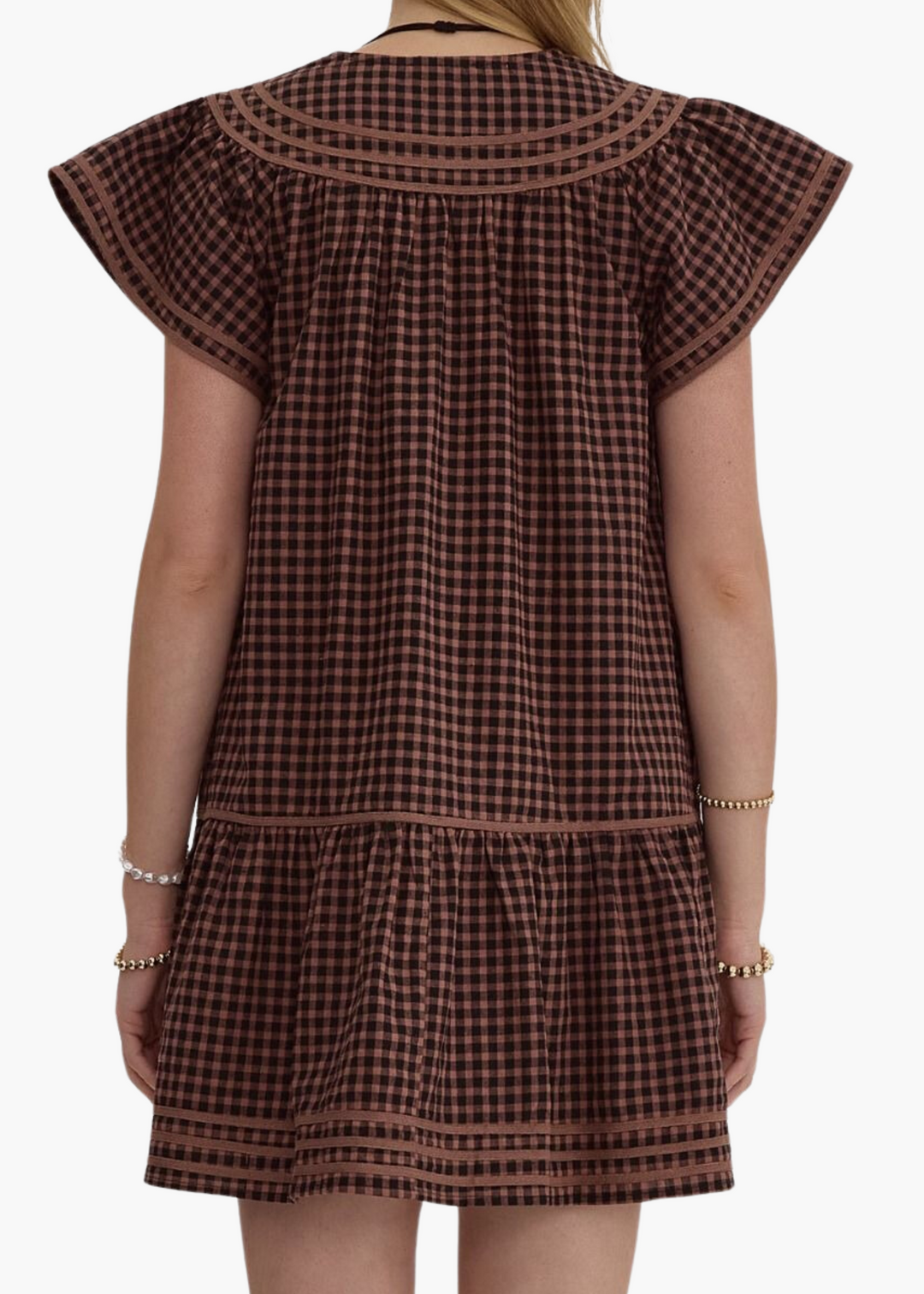 Sutton Mini Dress in Brown