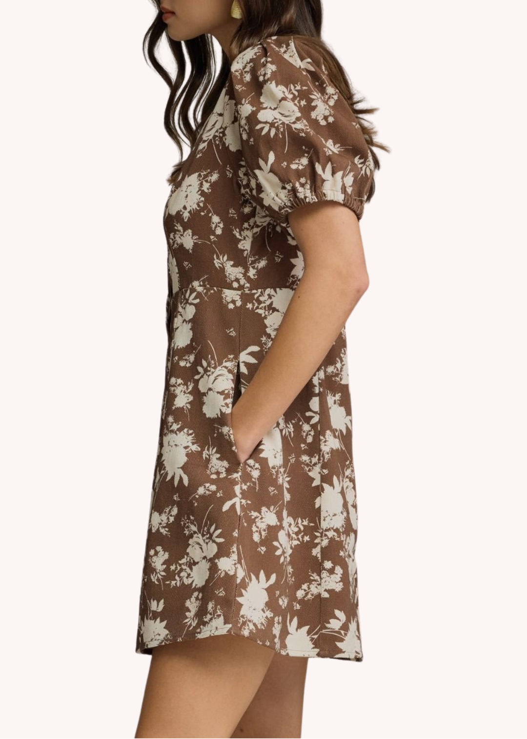 Katie Mini Dress in Brown