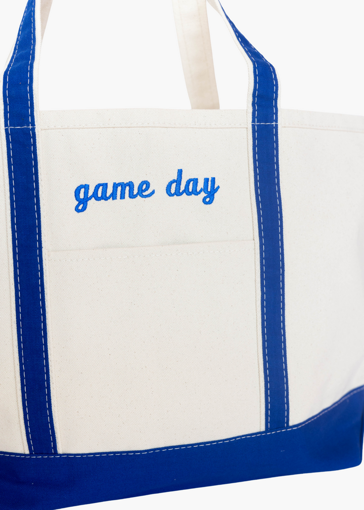 Large Game Day Boat Tote in Royal