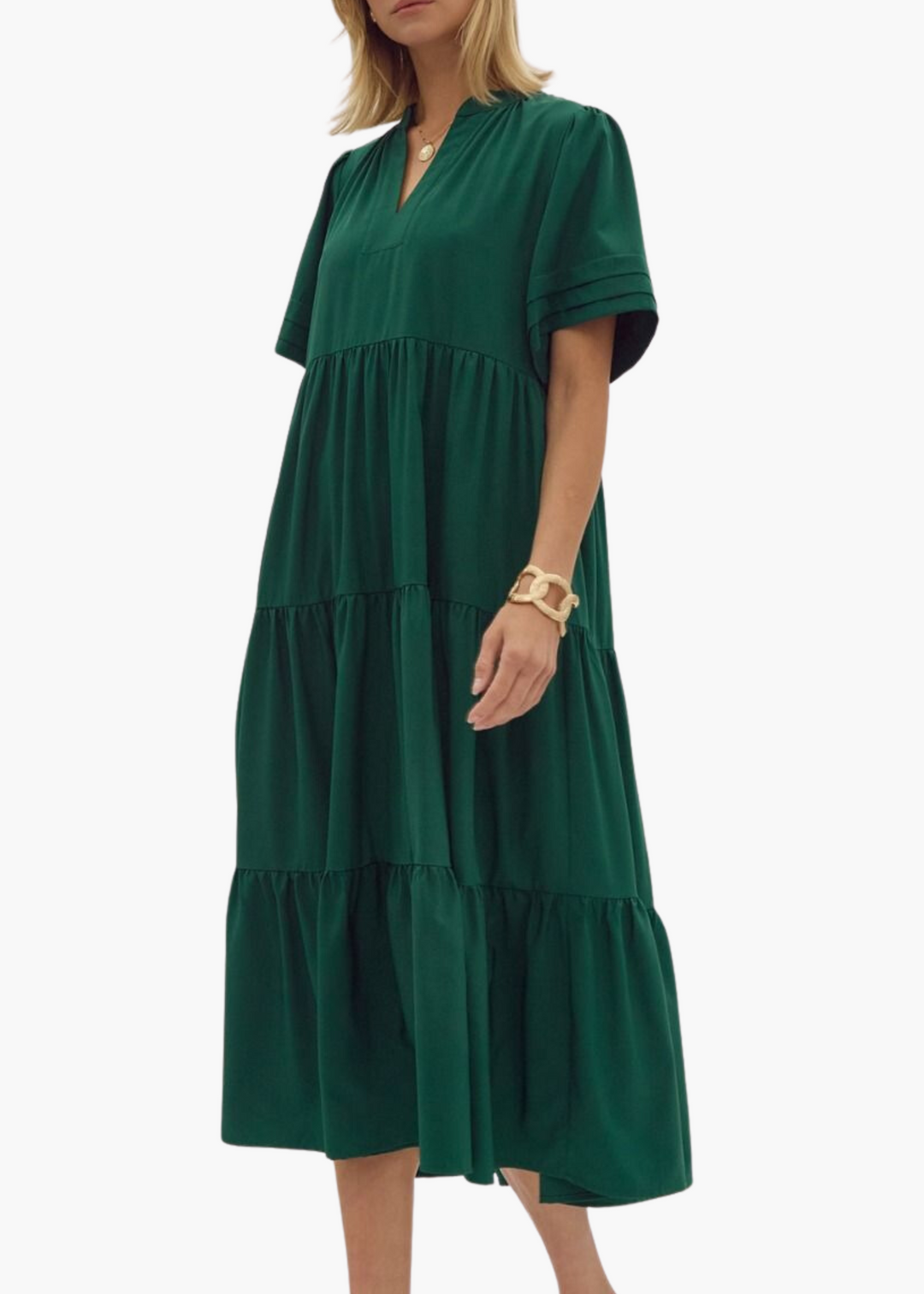 Greer Midi Dress in Forest