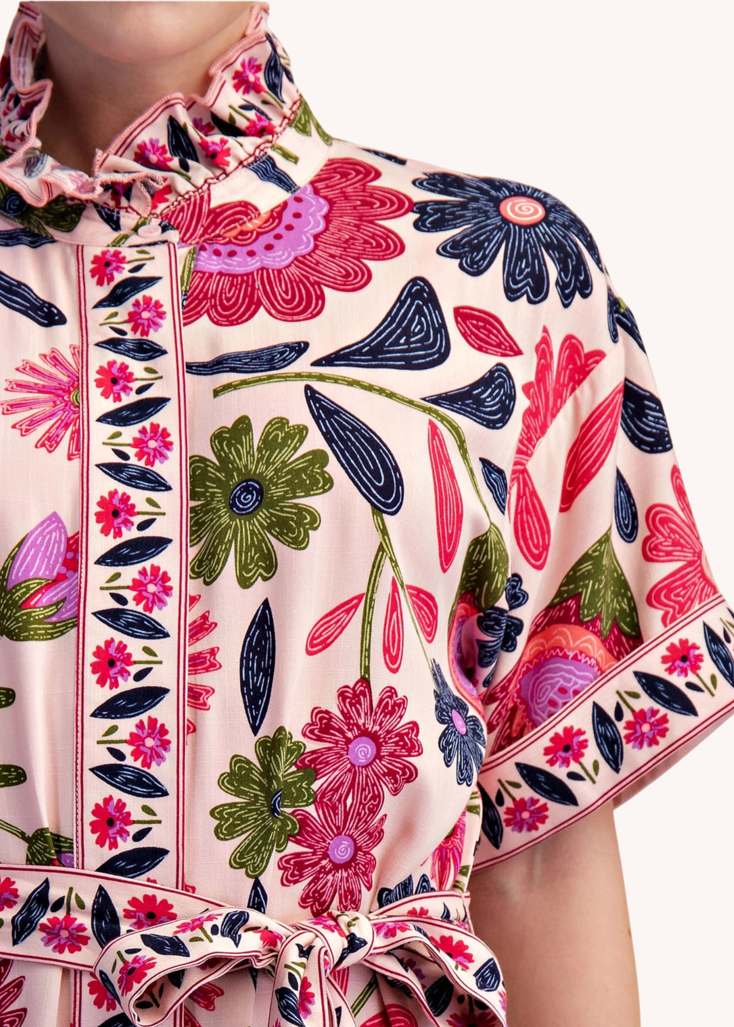 Leighton Floral Belted Midi Dress