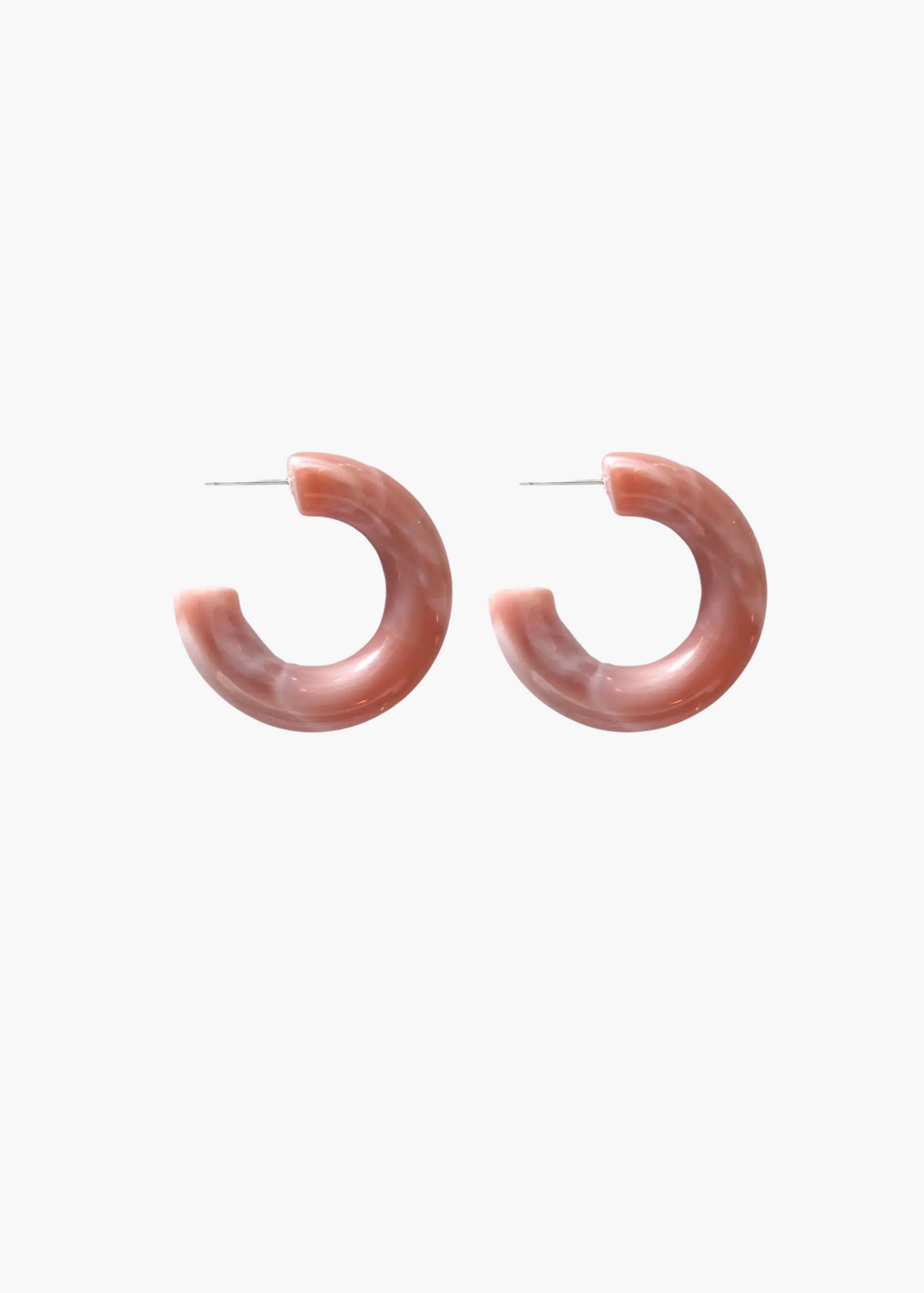 Dusty Rose Chunky Lucite Hoops