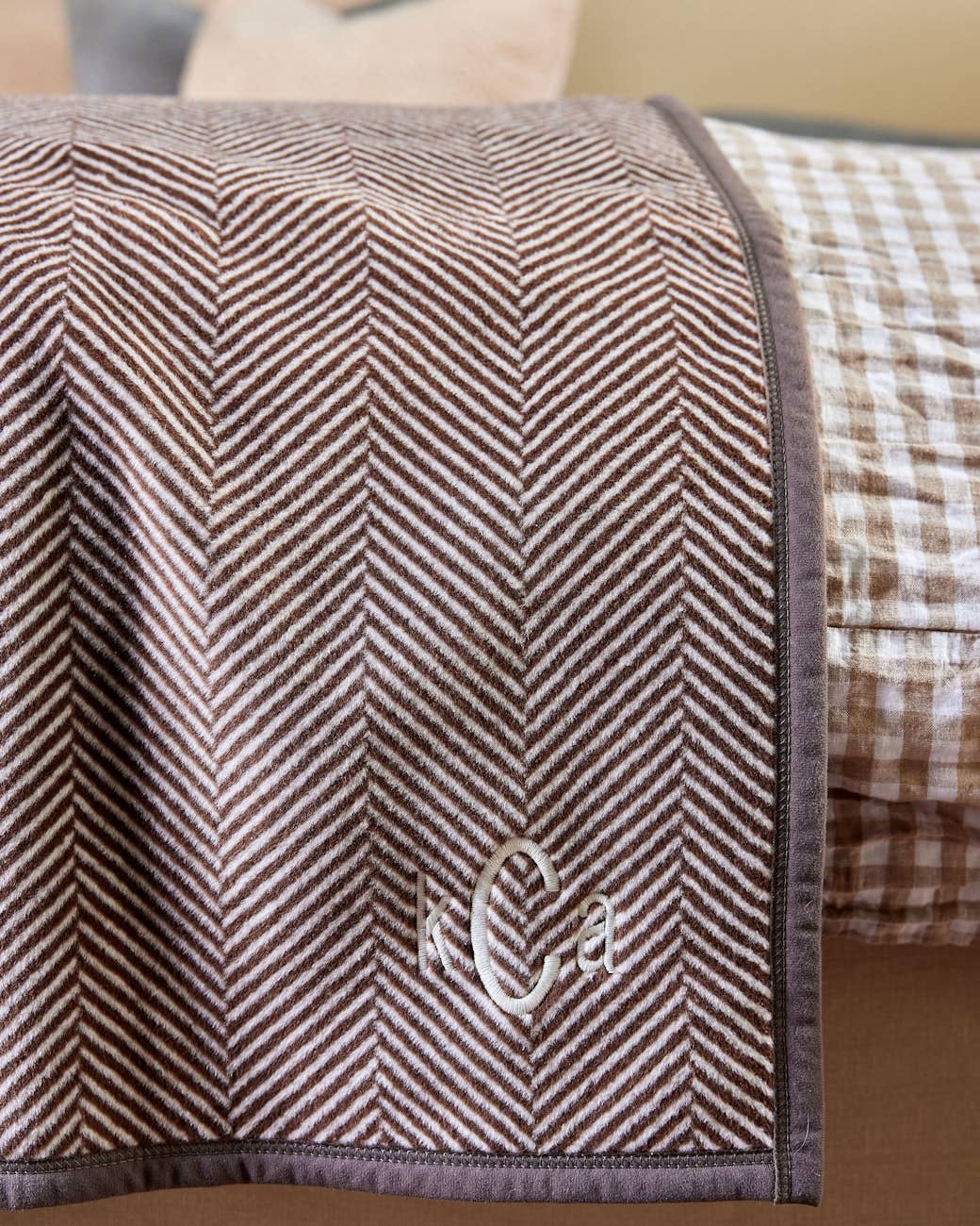 Chappy Wrap Blanket in Harborview Herringbone Chocolate