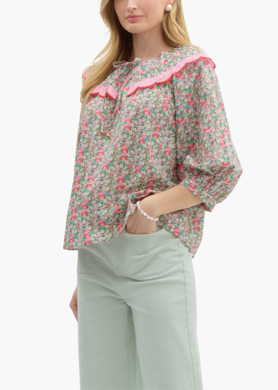 Ava Top in Pink Combo