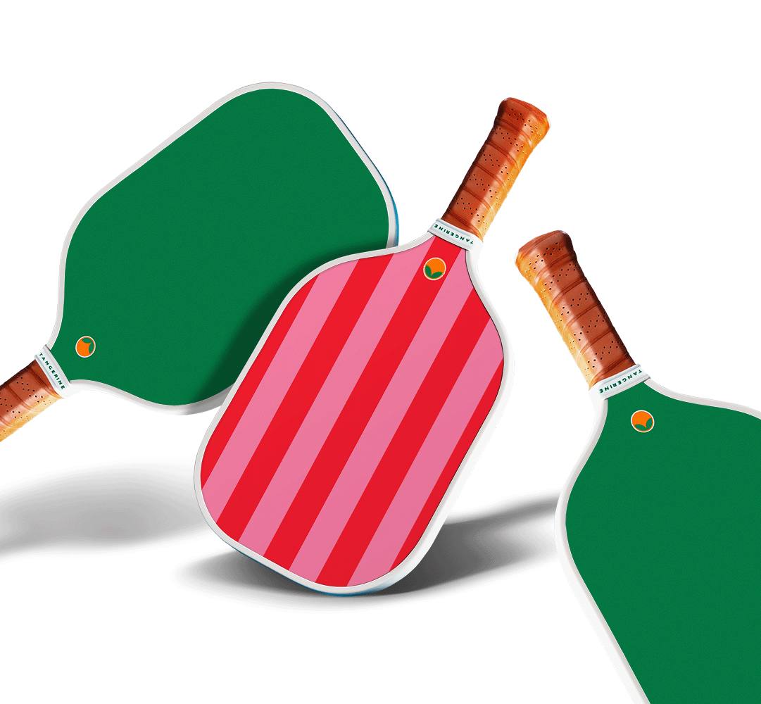 Pink and Red Stripe Pickleball Paddle