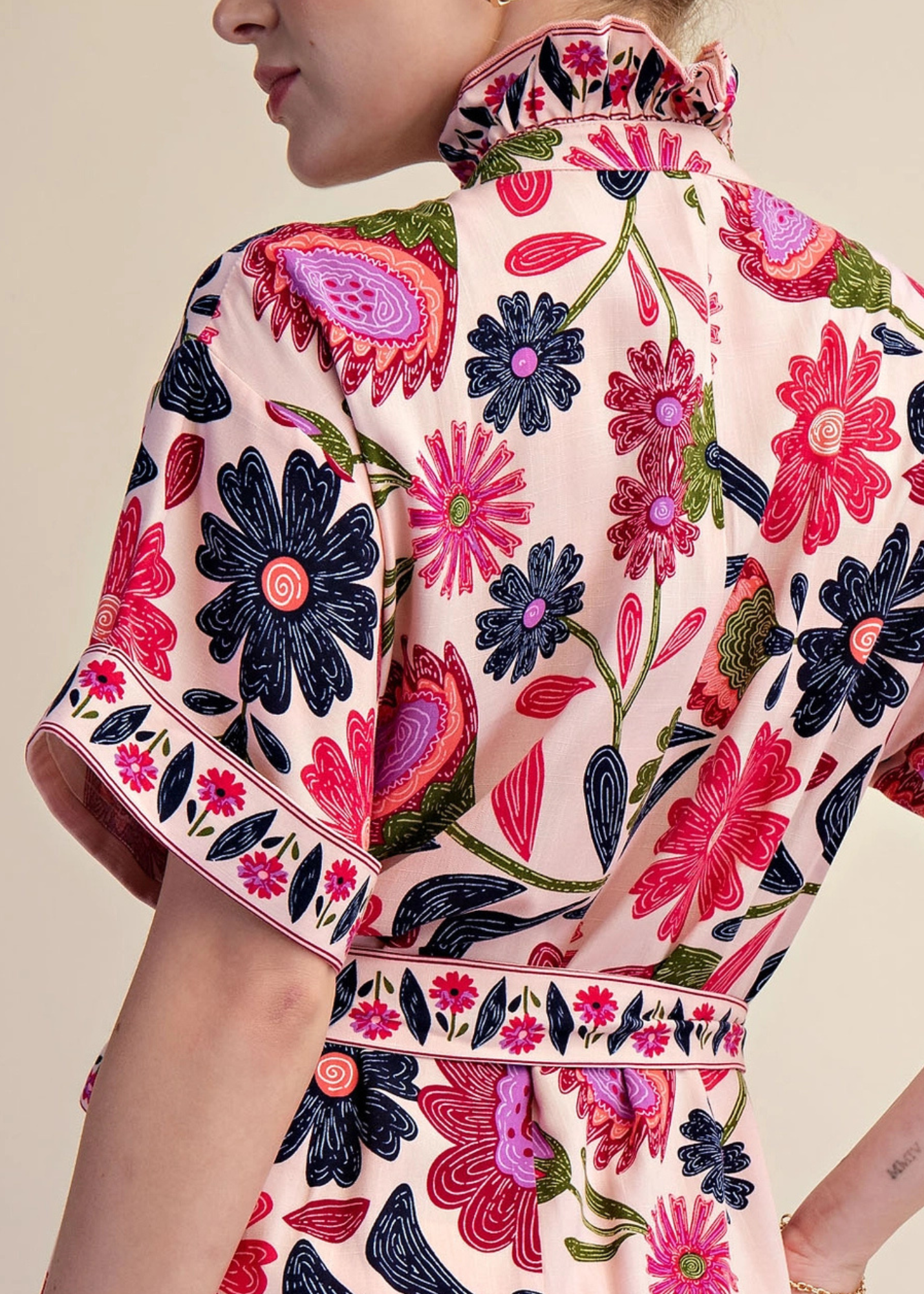 Leighton Floral Belted Midi Dress