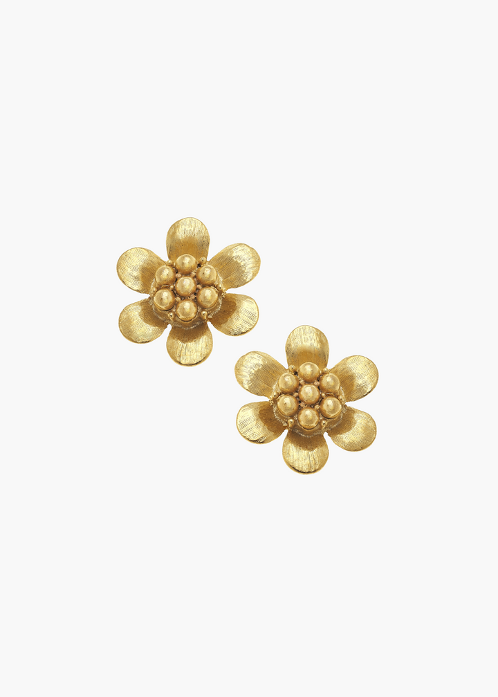 Handcast Gold Daisy Studs