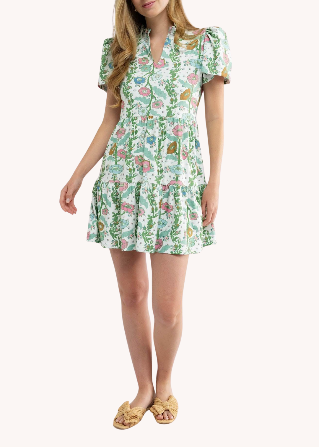 Navy Dress in Handkerchief Bloom