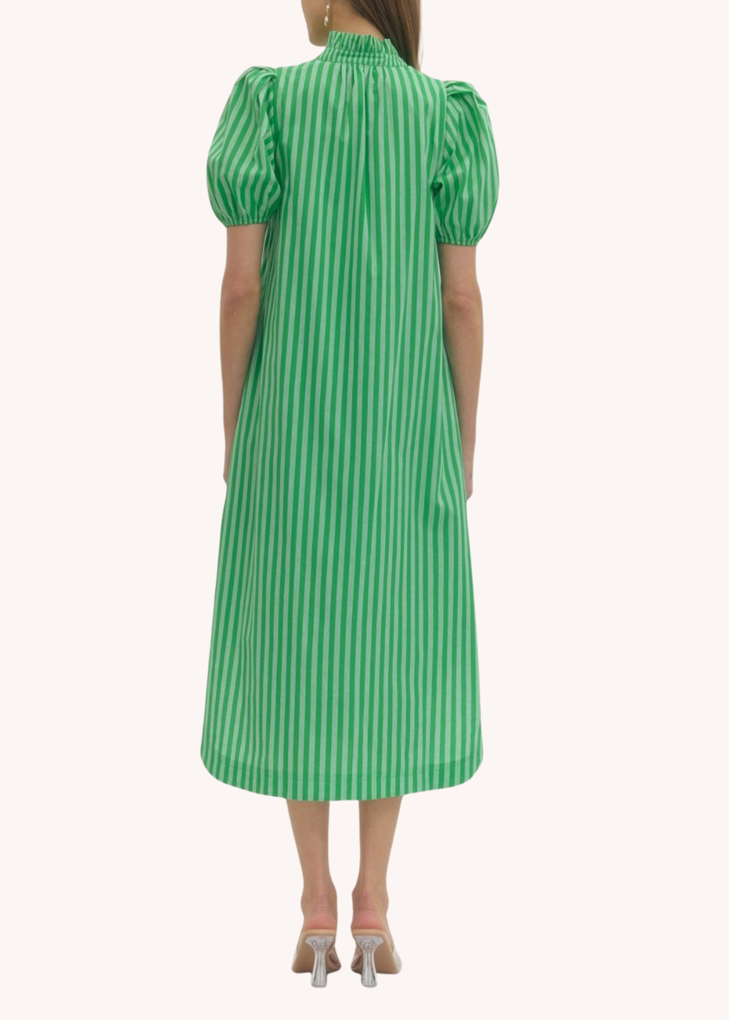 Madison Cotton Midi Dress in Green