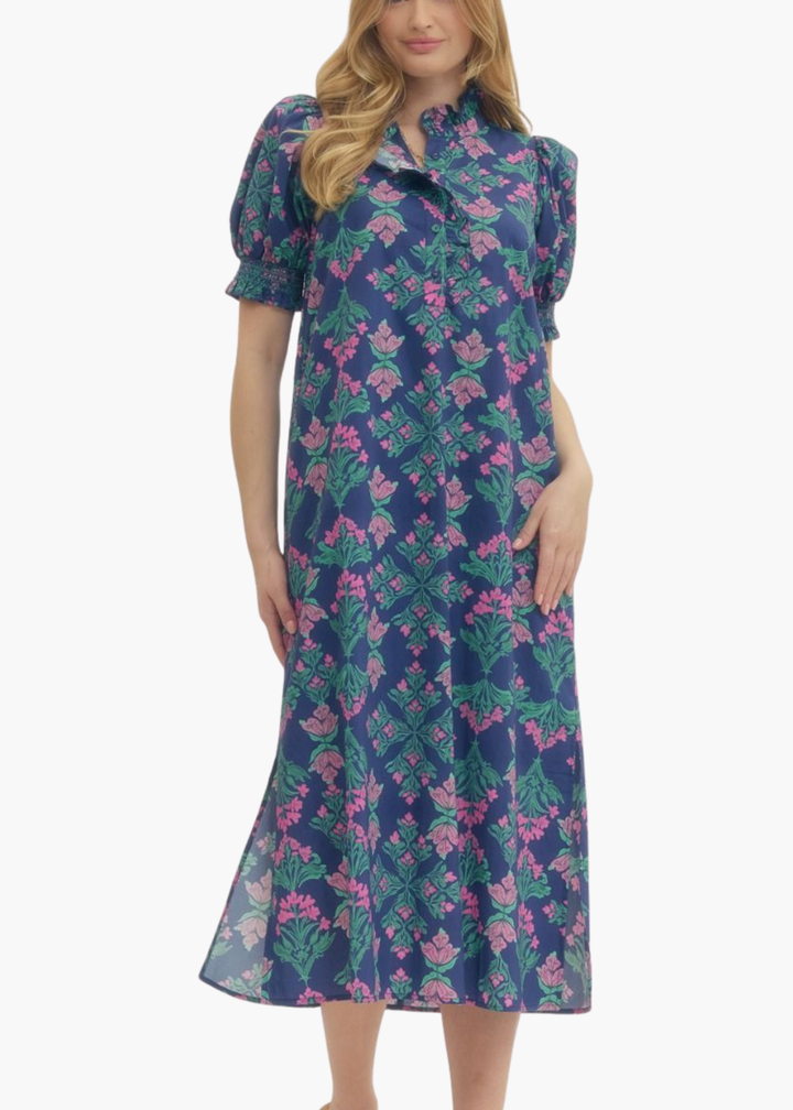 Sacha Midi Dress in Navy