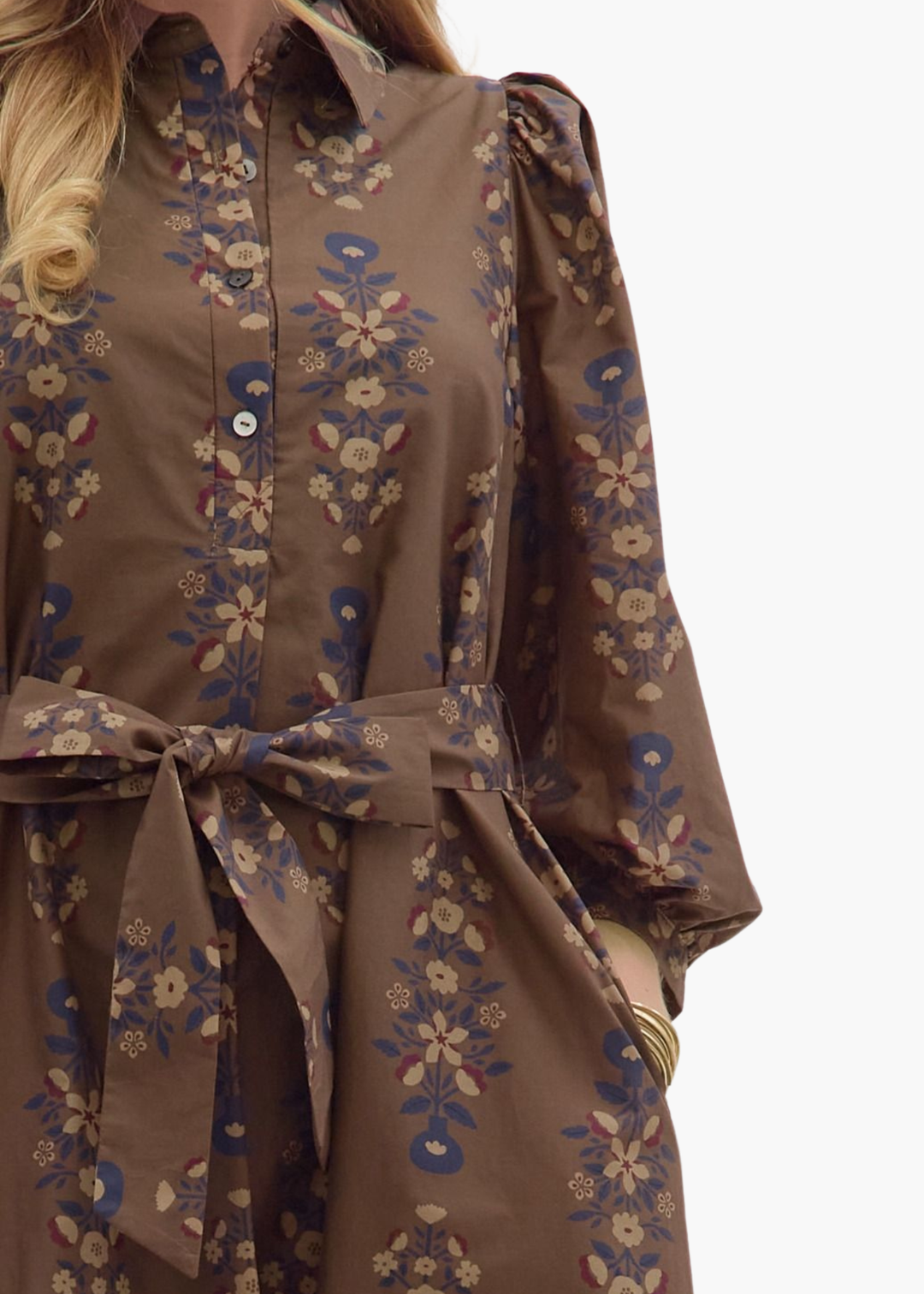 Rory Midi Dress in Brown