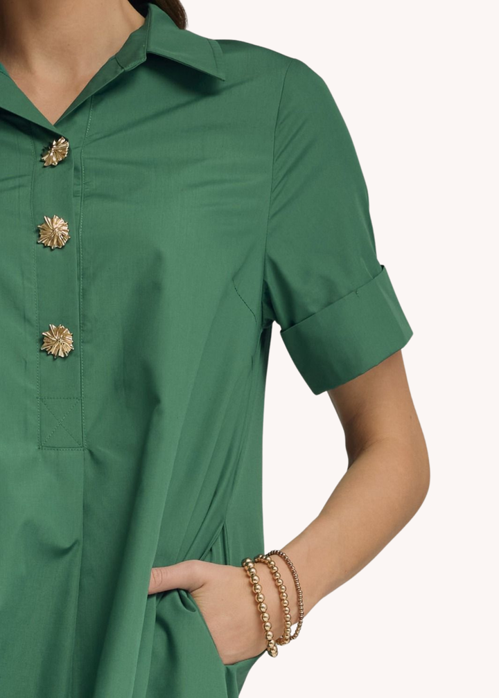Sloane Midi Dress in Hunter Green