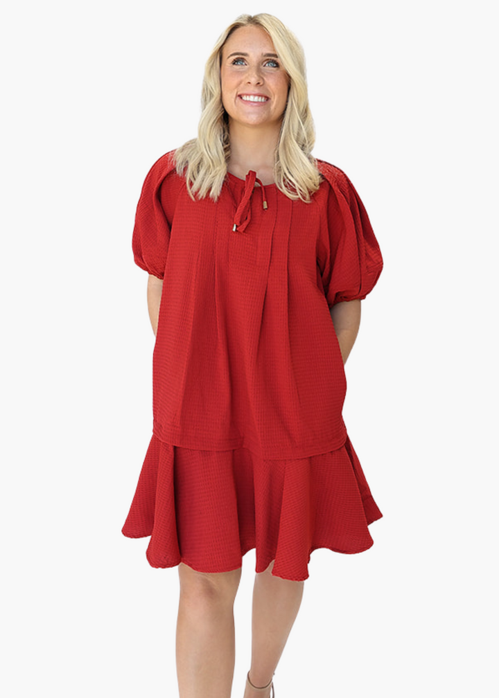 Madison Mini Dress in Brick