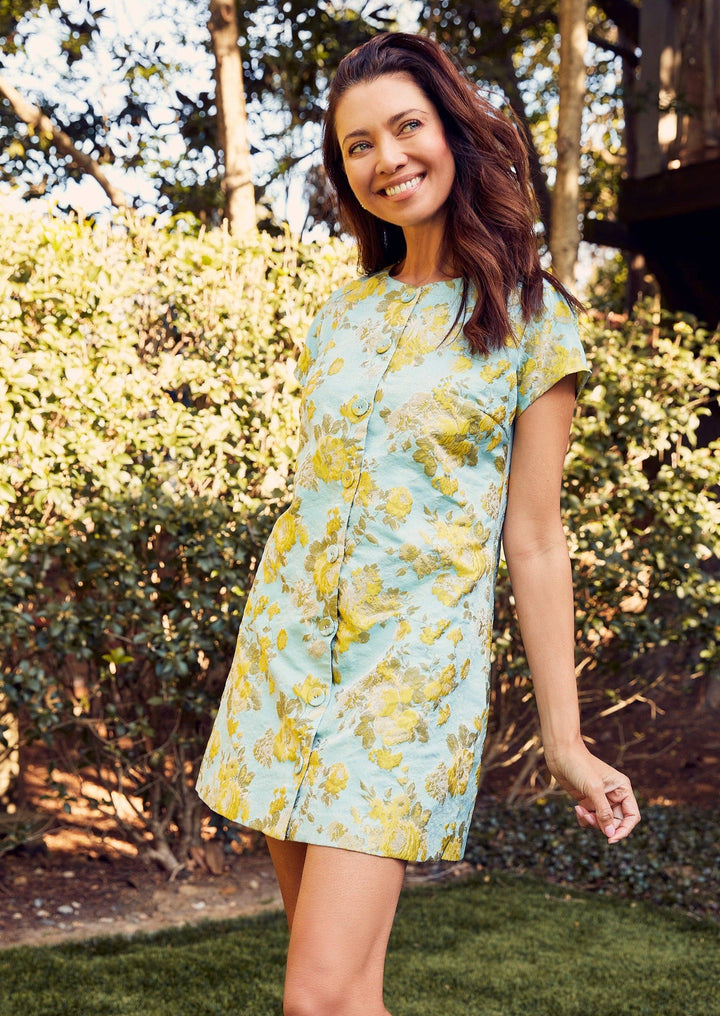 Ellen Dress in Rose Garden Jacquard