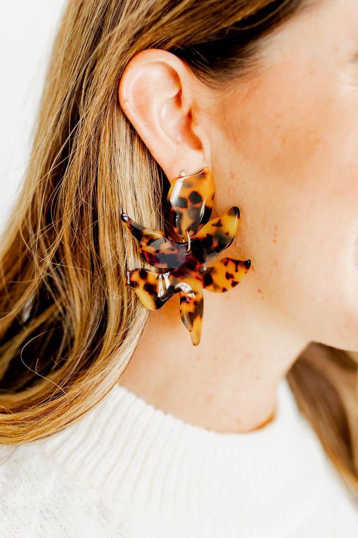 Flora Earrings in Tortoise