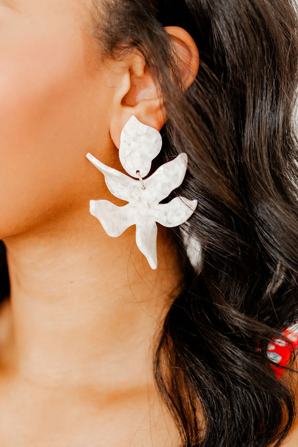 Flora Earrings in White Shell