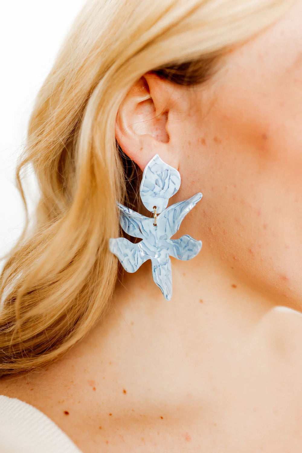 Flora Earrings in Dove Blue