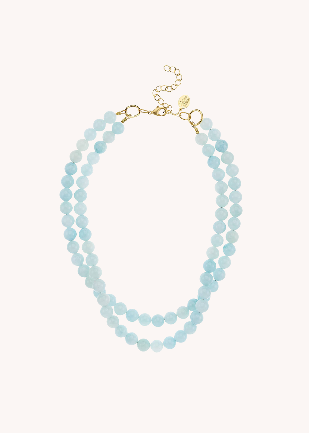 Double Strand Light Blue Jade Necklace