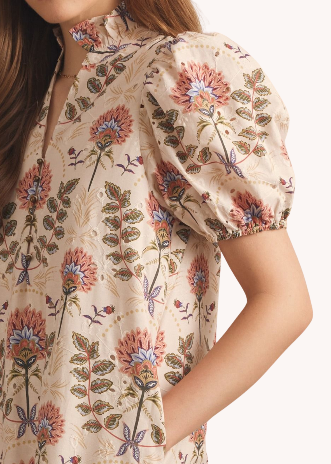 Miller Cotton Midi Dress in Ecru