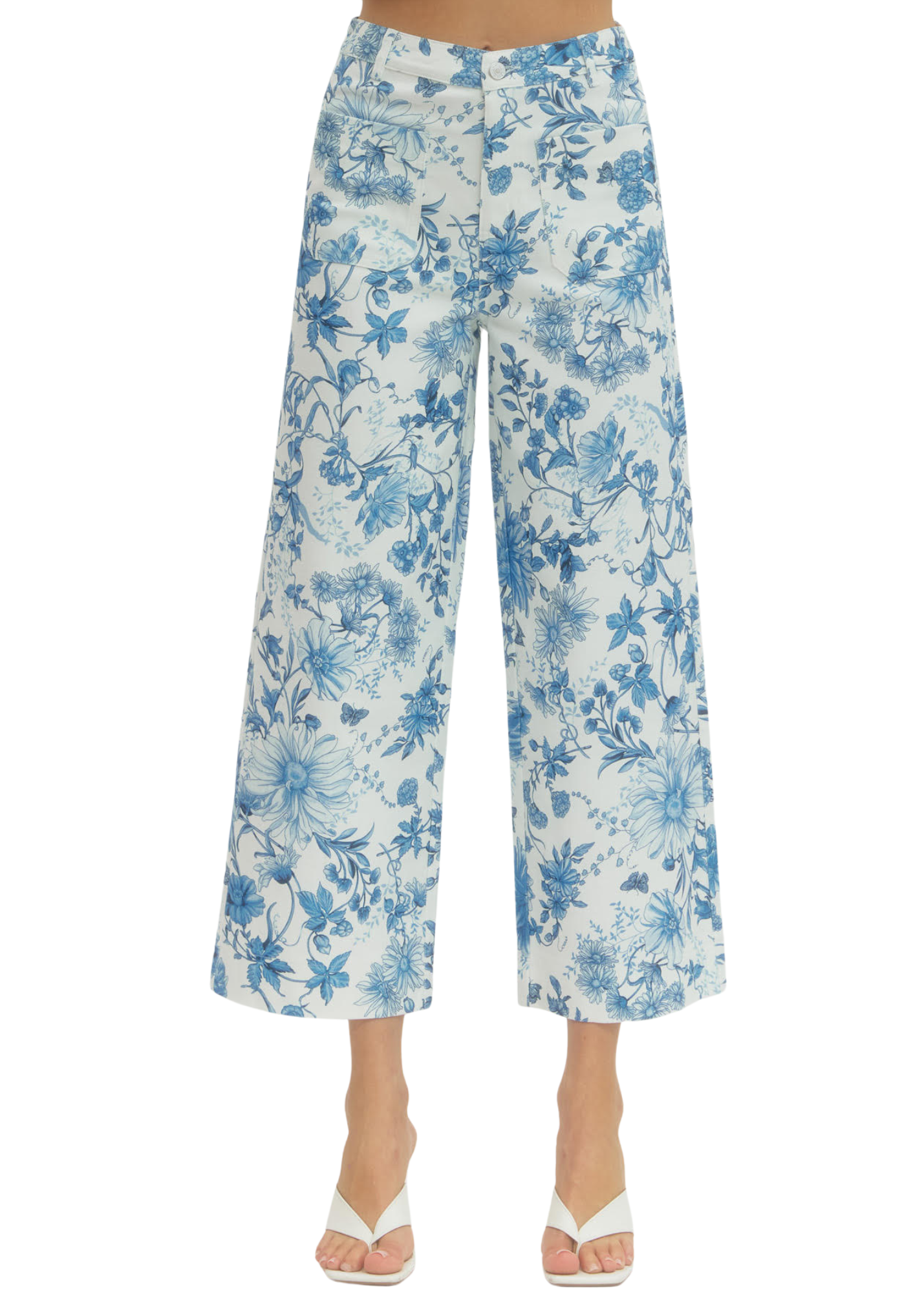 Amelia Pants in Blue Toile