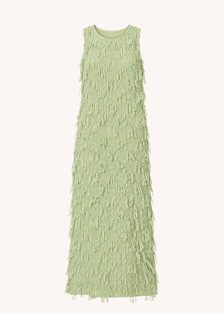 Textured Sleeveless Maxi Dress in Sage