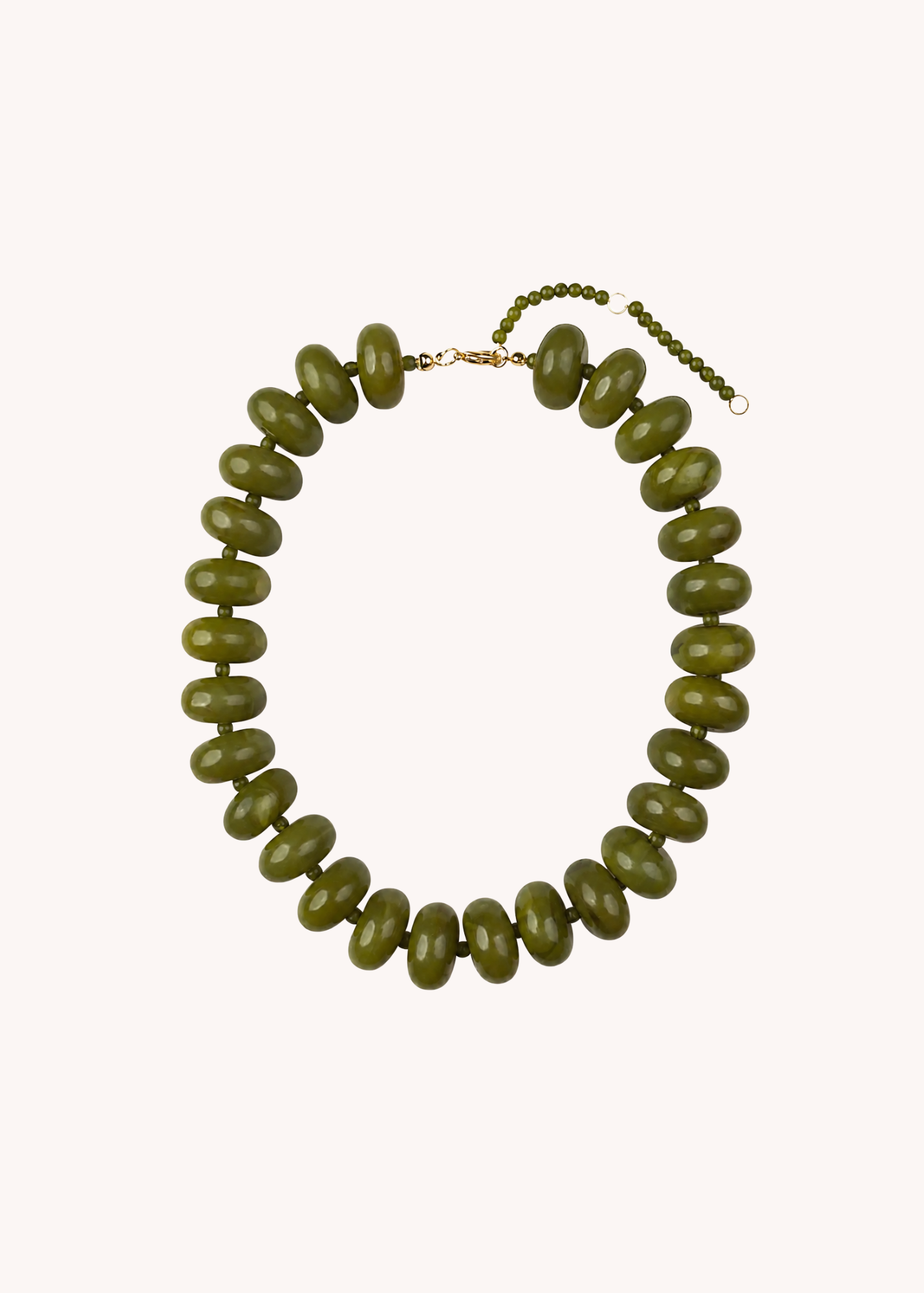 Bailey Chunky Beaded Necklace in Olive