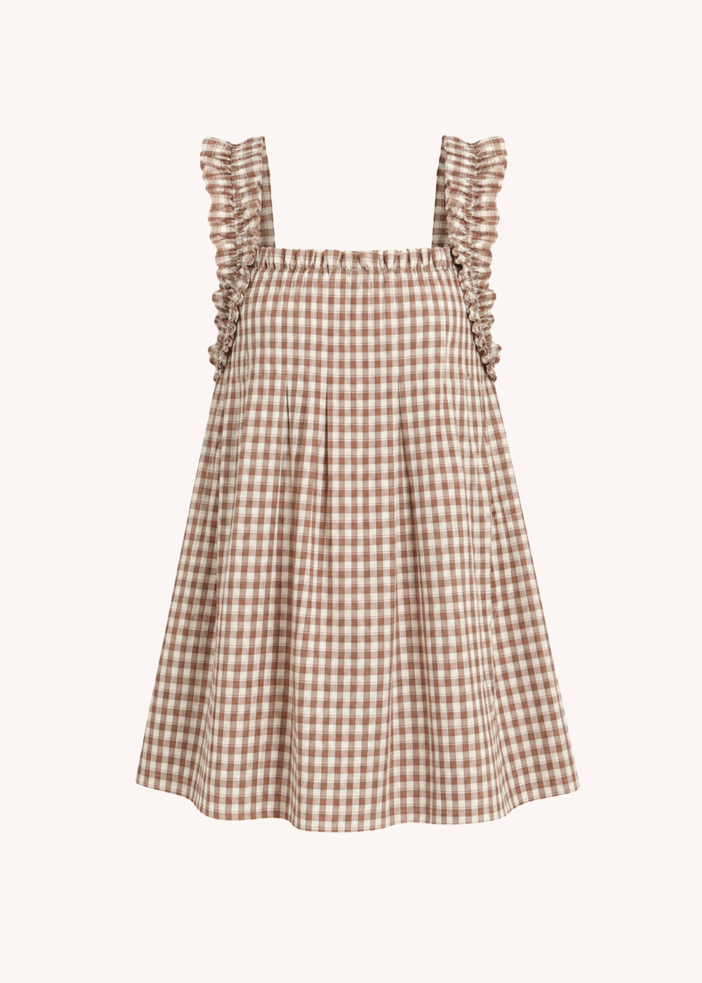 Ruby Mini Dress in Brown Gingham – Poppy and Pink