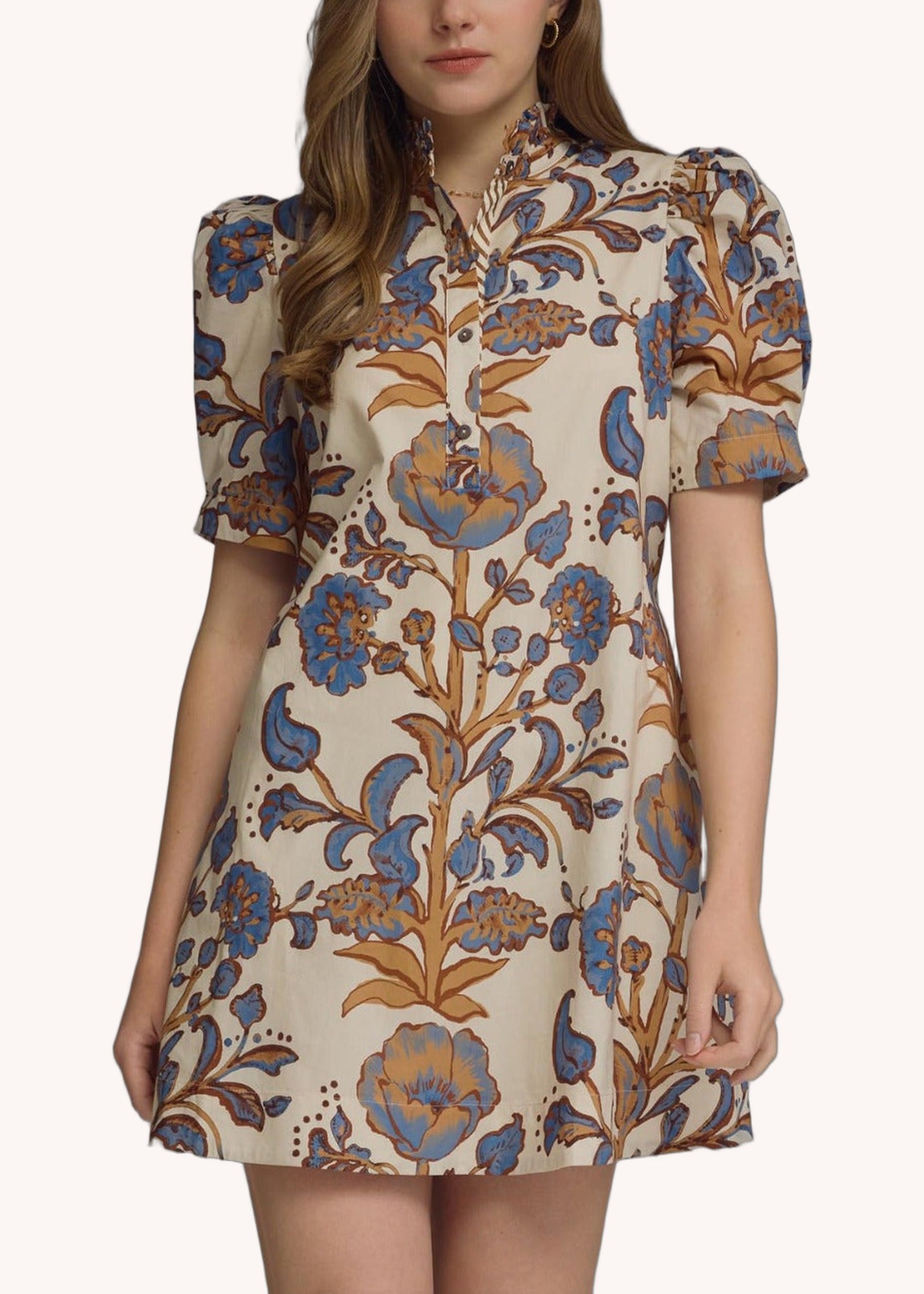 Abigail Mini Dress in Ecru
