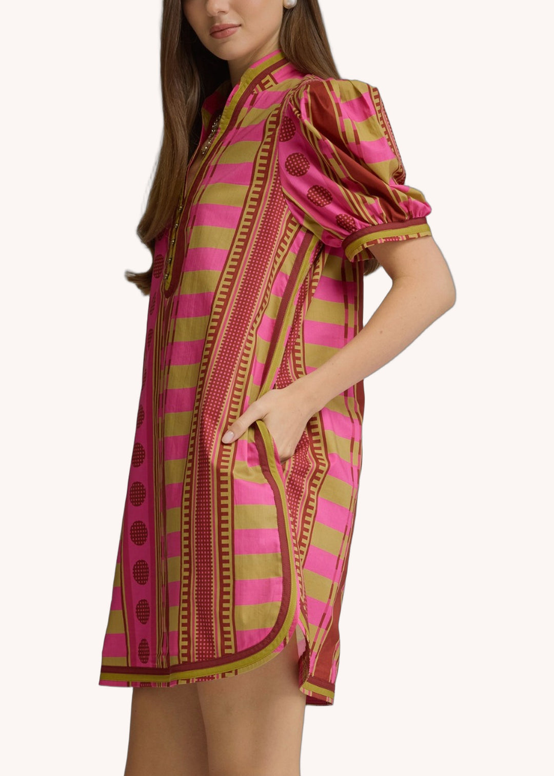 Faith Cotton Mini Dress in Plum
