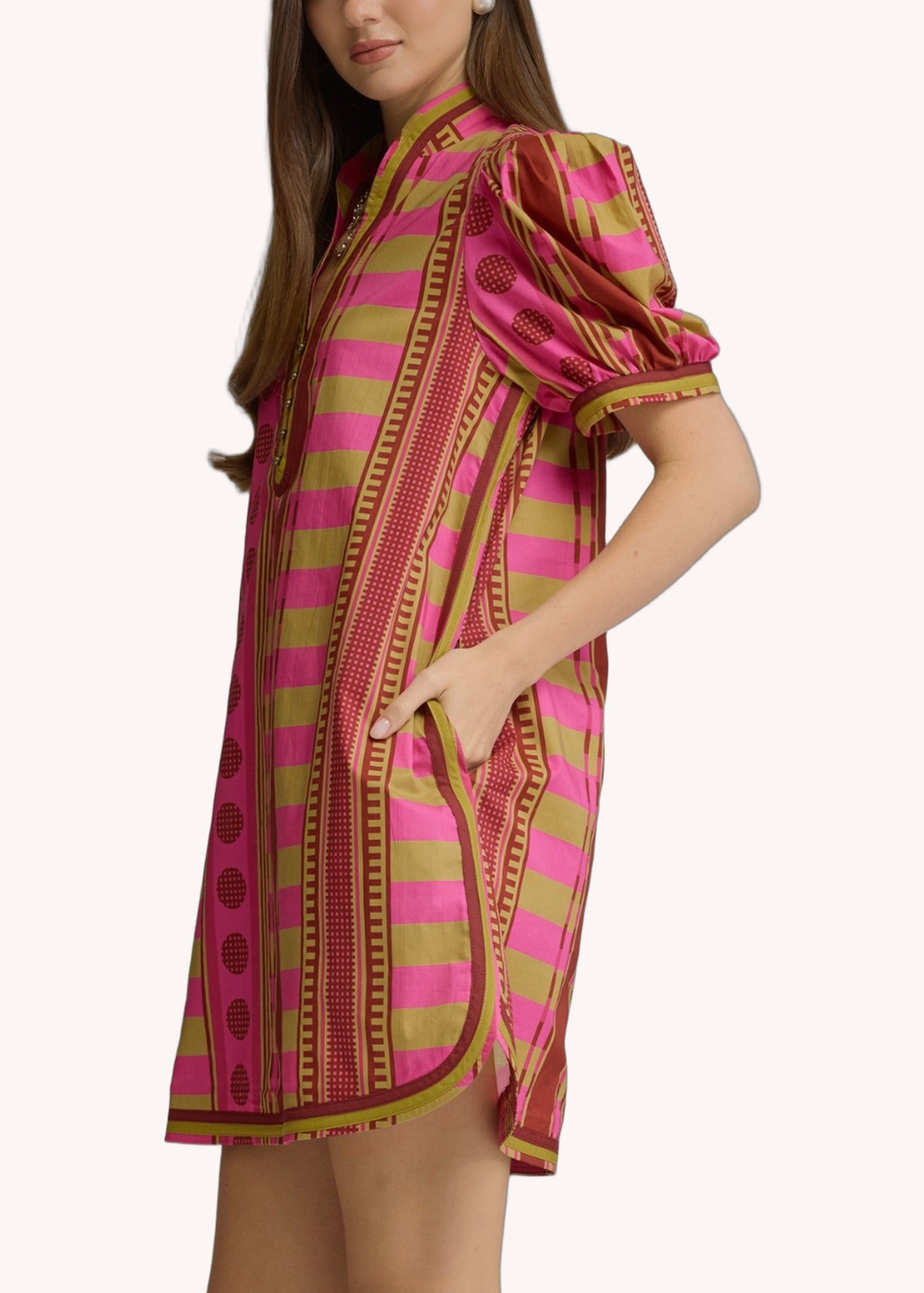 Faith Cotton Mini Dress in Plum