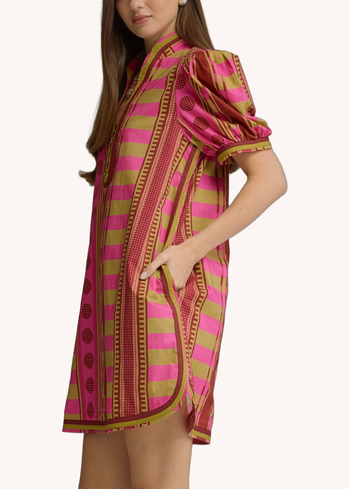 Faith Cotton Mini Dress in Plum