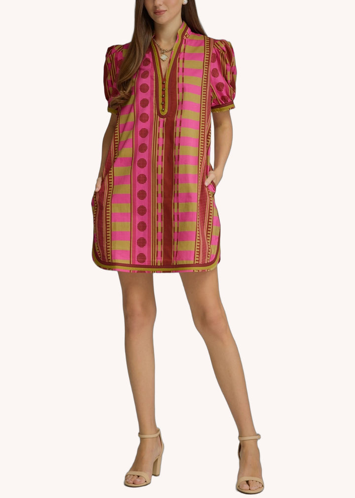 Faith Cotton Mini Dress in Plum