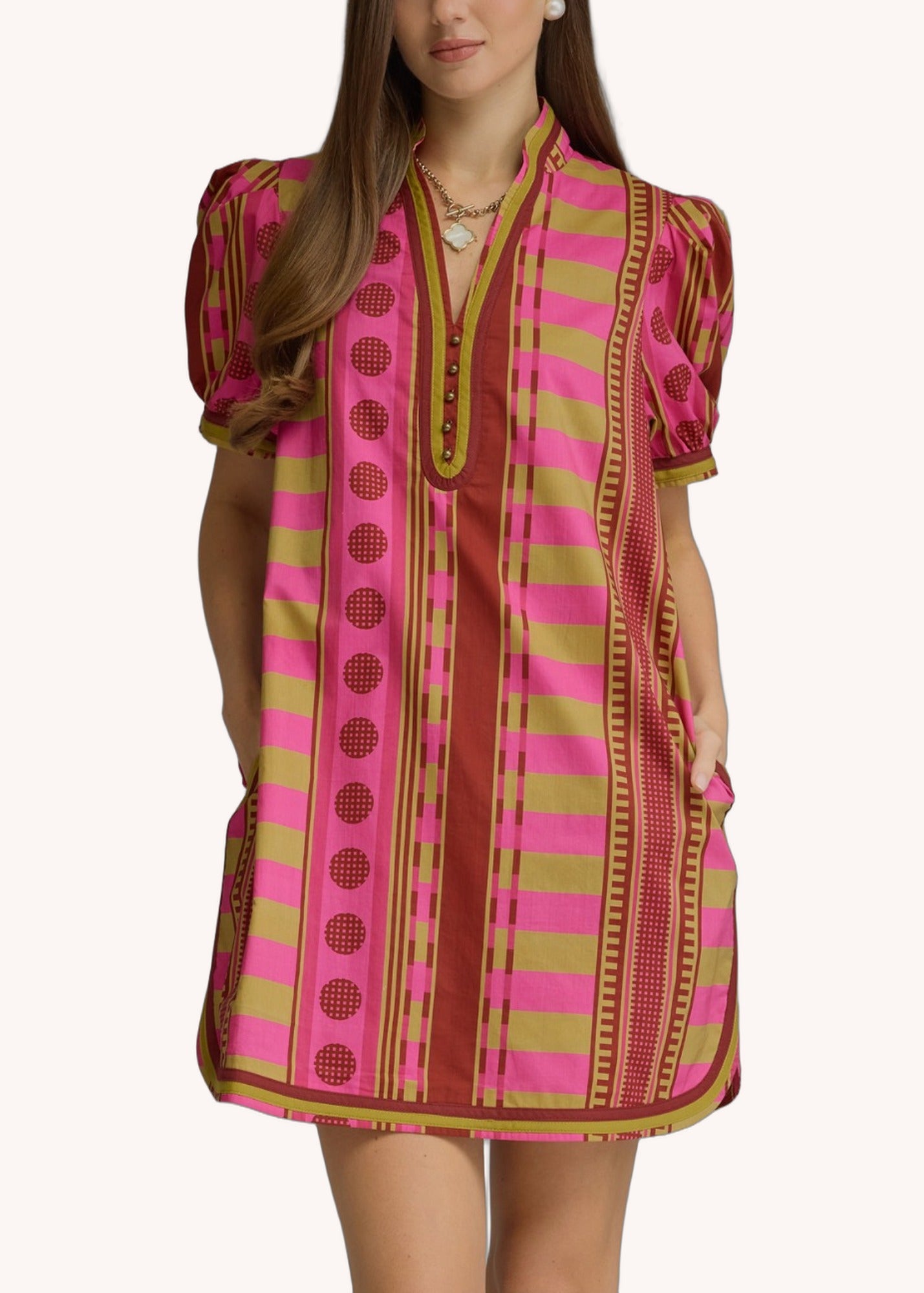 Faith Cotton Mini Dress in Plum