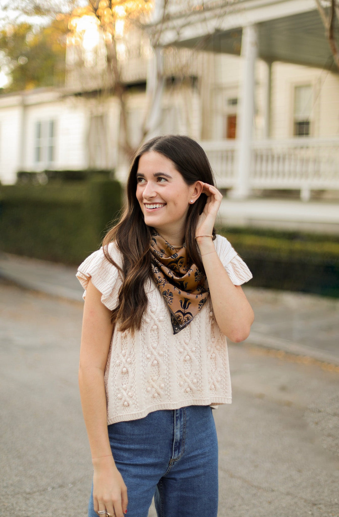 Pepper Block Print  Silk Scarf