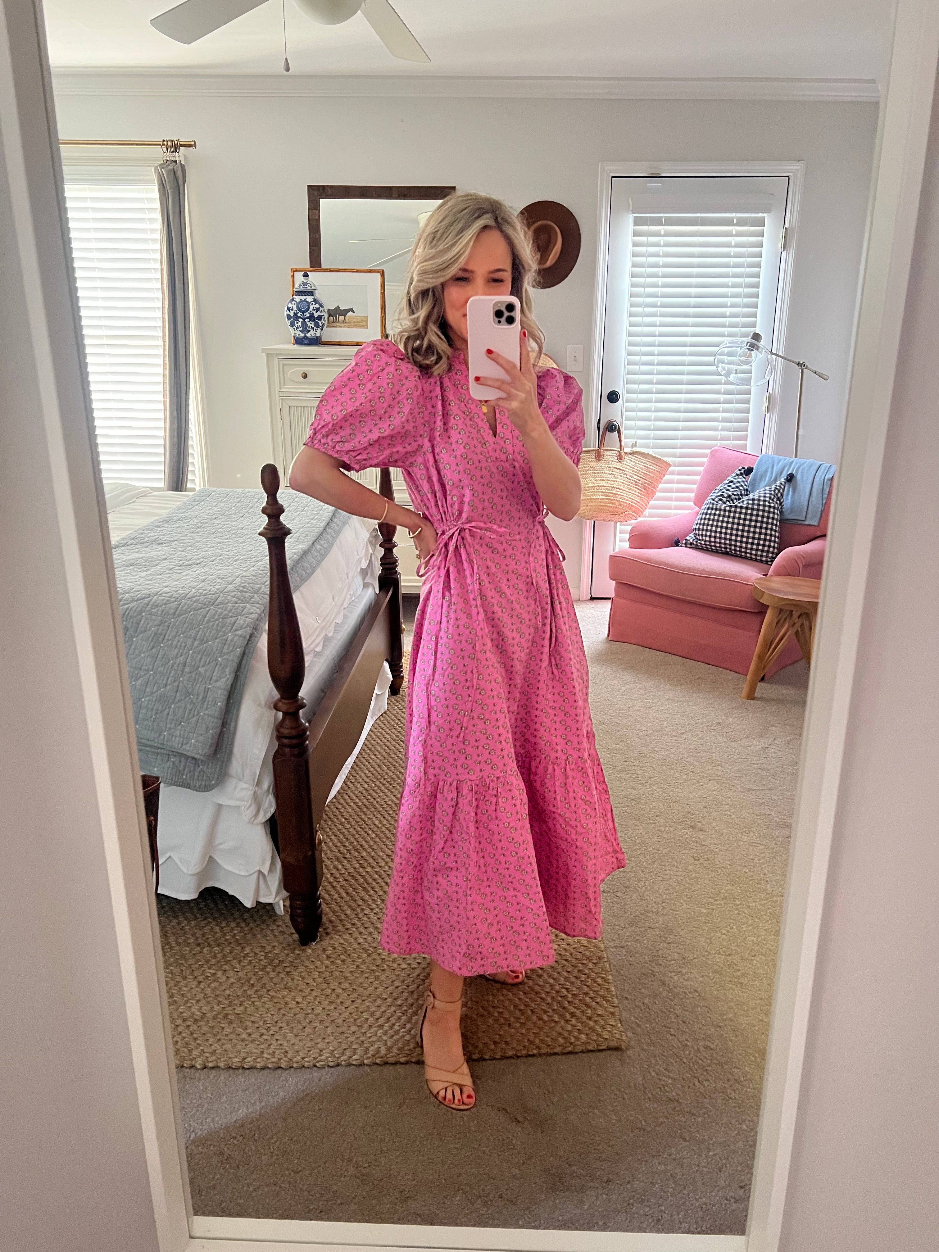 Mallory Midi Dress in Pink