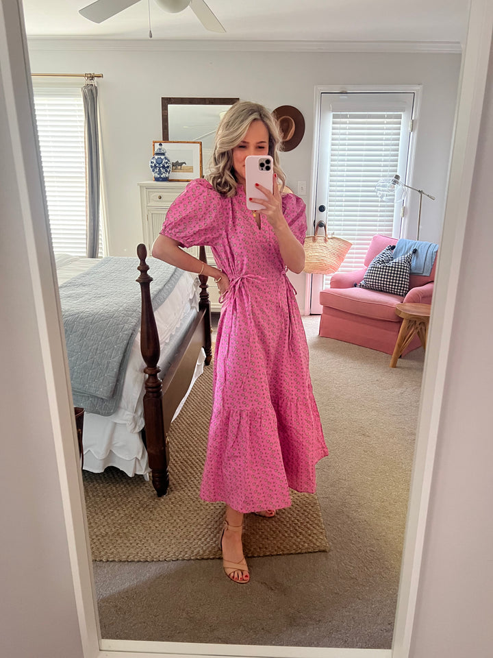 Mallory Midi Dress in Pink