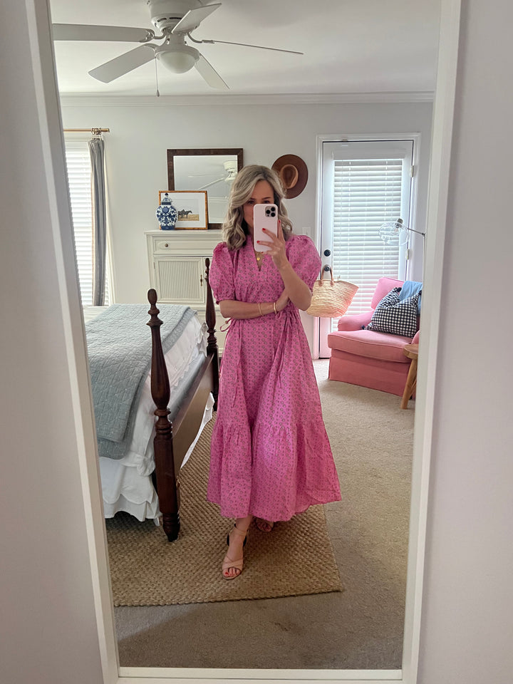 Mallory Midi Dress in Pink