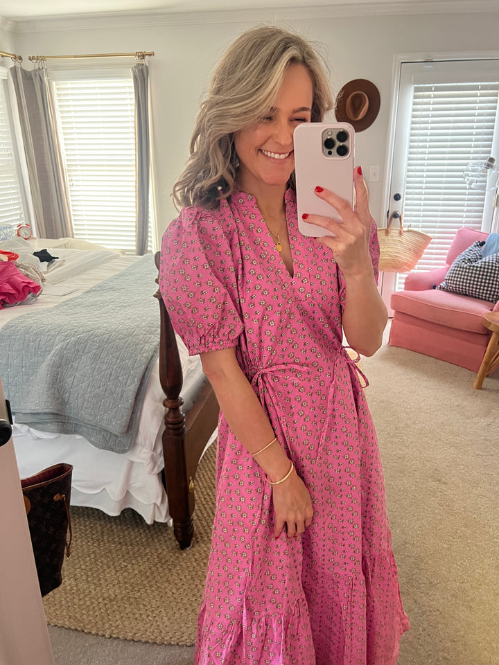 Mallory Midi Dress in Pink