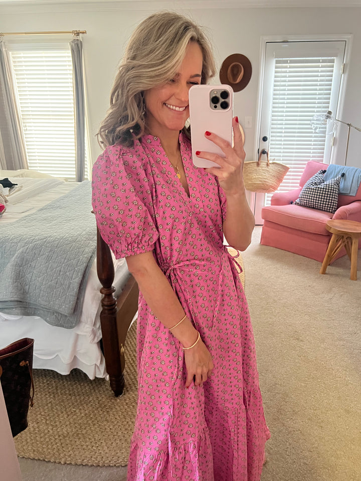 Mallory Midi Dress in Pink