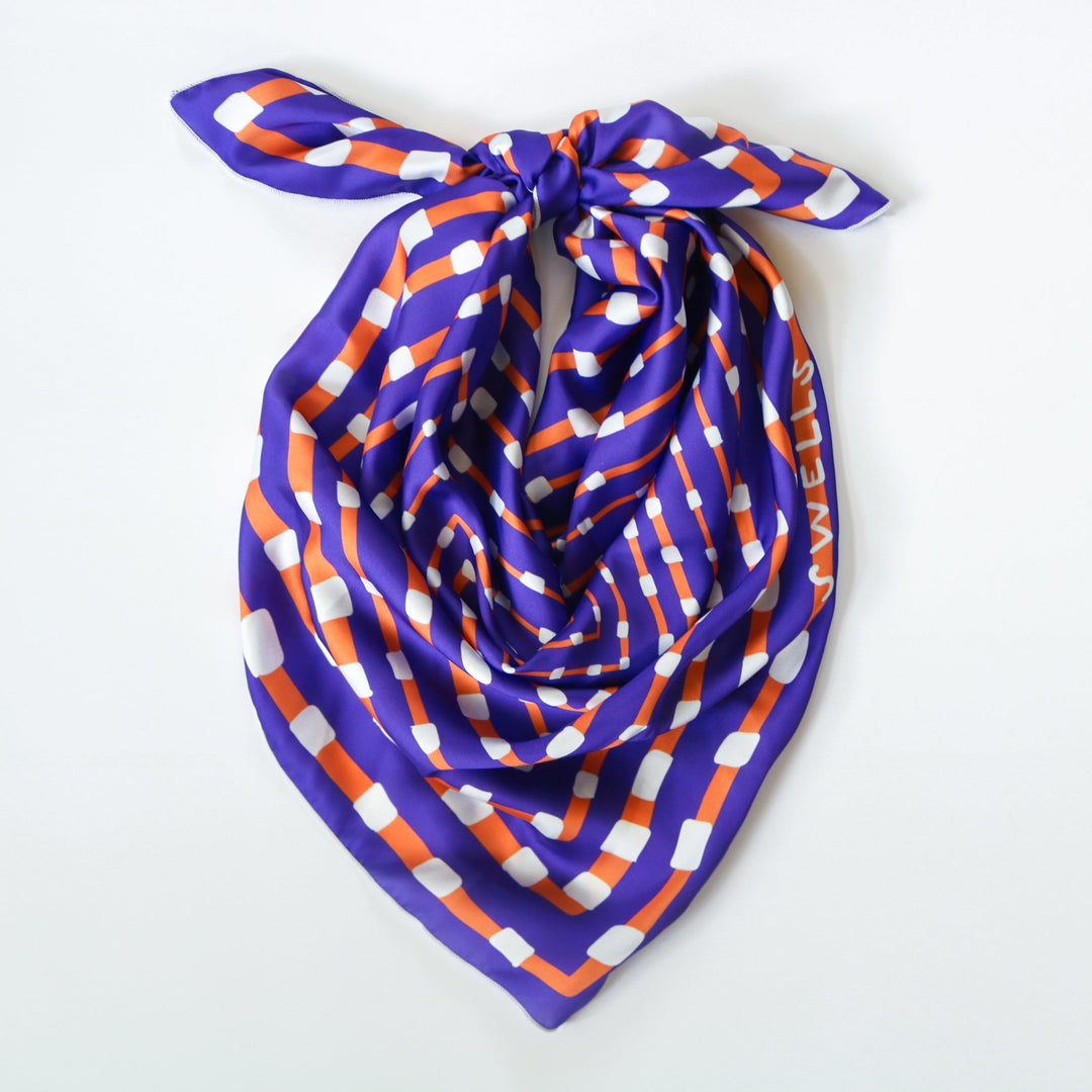 Purple and Orange Checked Game Day Scarf